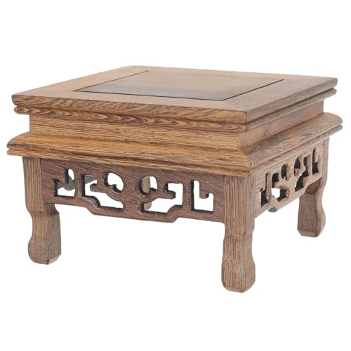 SHINEOFI Supporto per Vaso di Fiori in Legno Base Rustica Quadrata per Esposizione per Casa Sala da tè e Ufficio