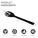 Party Essentials Plastic Party Buffet Serving Utensils Kit, Spoons/Forks/Tongs, 40-Piece, Black