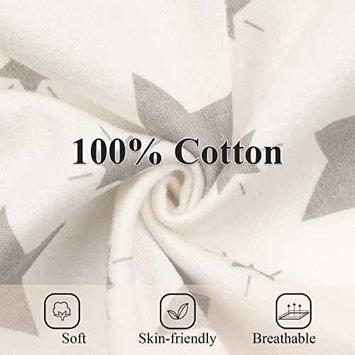 FUNUPUP Baby Swaddle 3-6 Months 100% Cotton Baby Swaddle Wrap Newborn 1.0Tog Baby Swaddle Blanket for Boys Girls, Pack of 3 (Grey)