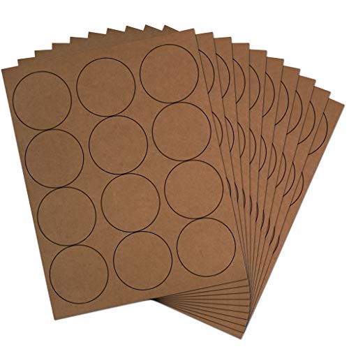 JAM PAPER Circle Label Sticker Seals - 2.5 Inch Diameter - Brown Kraft - 120 Round Labels/Pack