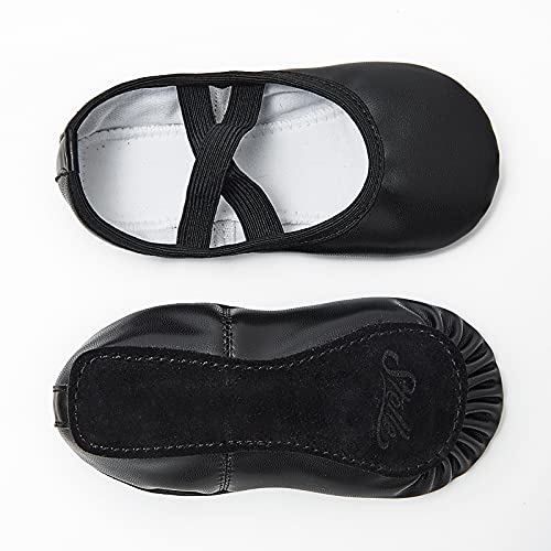 Stelle Ballet Shoes for Girls Soft Leather Dance Slippers(BK, 5MB) Black by Stelle - Used condition - Image 4