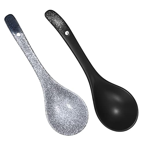 COLLBATH Pcs Japanese Style Ceramic Soup Spoons Large Serving Ladles Silverware for Soup Rice Cereal Easy to Clean