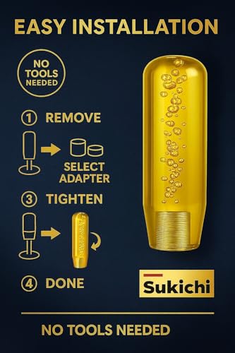 Image of Medirich Lifesciences Sukichi Car Gear Knob Stylish | Universal Car Gear Shift Knob | Auto Transmission Gear Shifter | Car Interior Accessories | Anti Slip Gear Lever Knob | (Long Bubble, Yellow)