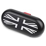 MANG JIANG Union Jack For Mini Cooper Universal Multifunction Car Interior Sun Visor Sunglasses Case Storage Bill Clip Eyewear Box Holder Organizer (Black)