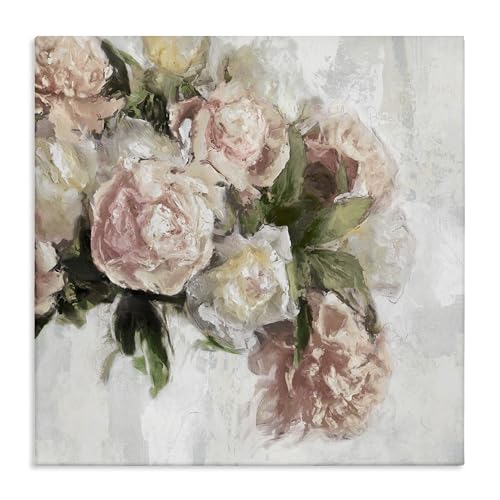 Pink Roses Floral Still Life, 36 x 36 Inch Canvas Wall Art