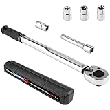 トルクレンチ プリセット型セット 車 タイヤ交換 とるくレンチセット 4/17/19/21mm ソケット付き 差込角12.7mm(1/2インチ) 28-210N・m レンジ ラチェットとエクステンションバー付き Funshare