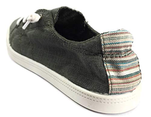 Forever Link Women's Classic Slip-On Comfort Fashion Sneaker, Olive, 10