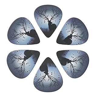 FUCVNPZ Lot de 6 médiators en celluloïd, en forme de cerf, fins, moyens et lourds pour guitares acoustiques, électriques… - Les Beatles, Paul McCartney, John Lennon, RIngo Starr, George Harrison FUCVNPZ Lot de 6 médiators en celluloïd, en forme de cerf, fins, moyens et lourds pour guitares acoustiques, électriques… – Image 2