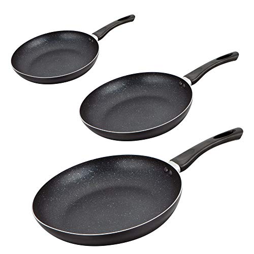 KAMBERG - Set 3 Poêles 20/24/28 cm - Aluminium Pressé - Revêtement pierre - Tous Feux dont Induction - Sans PFOA Cover