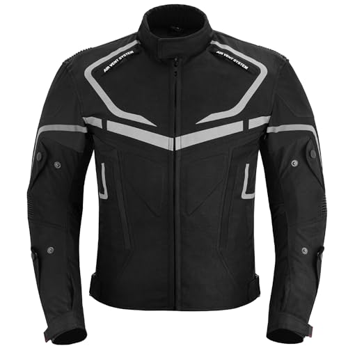 Vaster Moto Winter-Motorradjacke für Herren mit CE-Protektoren, herausnehmbarem Innenfutter, wasserdichter und winddichter Schutzjacke (DE/NL/SE/PL, Alphanumerisch, 3XL, Regular, Regular, Schwarz)