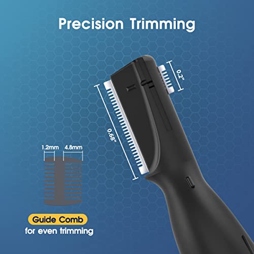 Image of Upgraded Eyebrow Trimmer for Men, Precision Detailer Battery-Operated Eyebrow Razor and Shaper, Electric Facial Hair Trimmer with Comb, Dual-Blade Grooming Tool, No Pulling Sensation