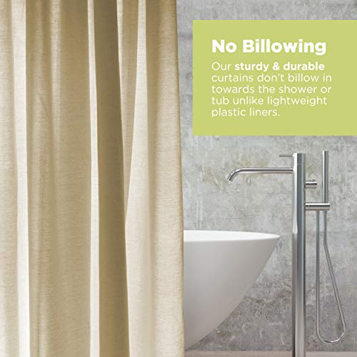 Bean Products Cotton Shower Curtain (Natural), [70" X 74"] | All Natural Materials - Made In Usa | Works With Tub, Bath And Stall Showers #TOP2