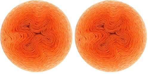 Image of Scheepjes Whirl Ombre - 1111 Yards, 60% Cotton & 40% Acrylic Yarn, Softly Color Changing Crochet & Knitting Kit, Extra Large Yarn Cake (Tangerine Tambourine)