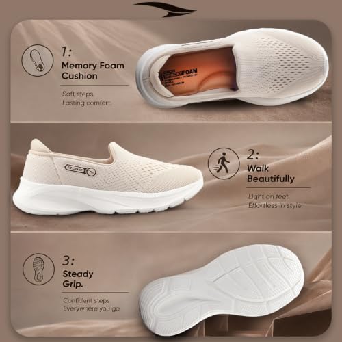Image of ASIAN Style Walk-31 Women's Walking Shoes | Ultra-Lightweight Slip-On Shoes with Knit Mesh, Arch Support | Flexible Sole & All-Day Comfort for Daily Use