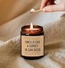 Smells Like A Sunset in San Diego Candle - San Diego Decoration Candle - Moving to San Diego - San Diego Gift - Aromatherapy Glass Candle Jar - Non-Toxic Ingredients, 8oz, Lavender #3