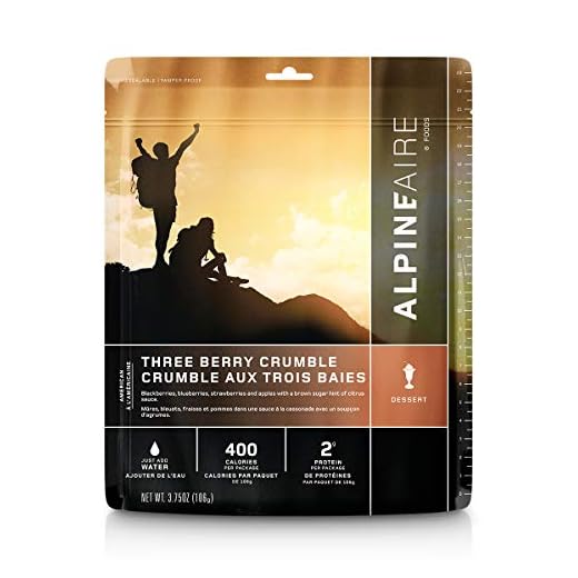 Three Berry Crumble Freeze Dried/Dehydrated, Dessert Pouch, Just-add-water, 2-Servings per Pouch