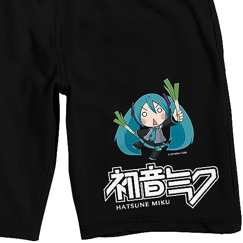 Bioworld Hatsune Miku Chibi Character Men's Black Sleep Pajama Shorts2