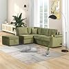 87.4 Sleeper Sofa Bed,2 in 1 Pull Out Sofa Bed L Shape Couch with Storage Ottoman for Living Room,Bedroom Couch