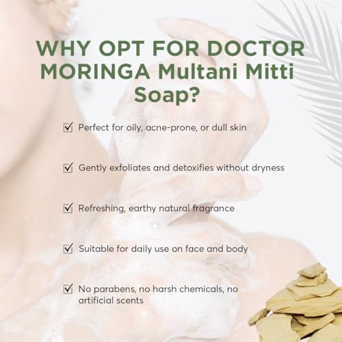 Image of Herbal Handmade Bathing Soap 100gm (2 Piece) | Multani Mitti Soap for Deep Cleansing | Removes Dirt & Impurities | No Mineral Oils | Suitable for All Skin Types