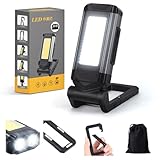 Benature 作業灯 LED USB充電式 COBライト 懐中電灯 折り畳み式 ワークライト マグネット付き フック付き 500ルーメン 360°回転 IPX6防水 7つの点灯モード ビロード収納袋付き 緊急対応 停電用 自動車整備 夜間作業 夜釣り アウトドア 小型【適格請求書発行可】