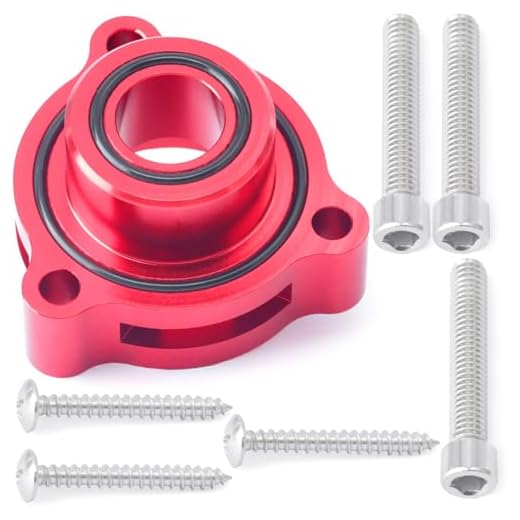 Esttlamer Blow Off Valve Adapter Compatible with Ford Fiesta Mustang Fusion Edge Escape Transit Bronco 1.5 1.6 2.0 2.3 2.7L, for EcoBoost Turbo BOV Adapter Red