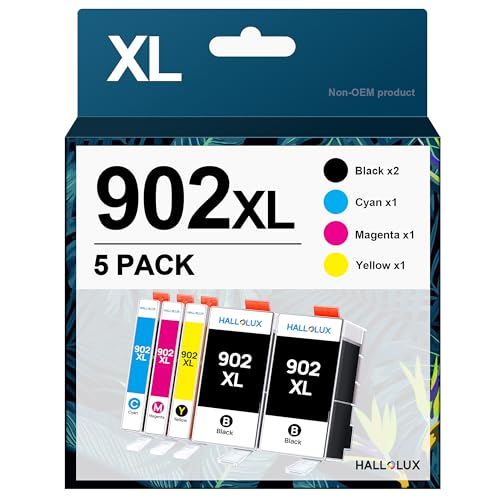 HALLOLUX 902XL Ink Cartridge Replacement for 902XL Ink Cartridges Combo Pack Compatible with OfficeJet Pro 6978 6960 6968 6958 6950 6970 6962 6975 Printers (5 Packs 902)