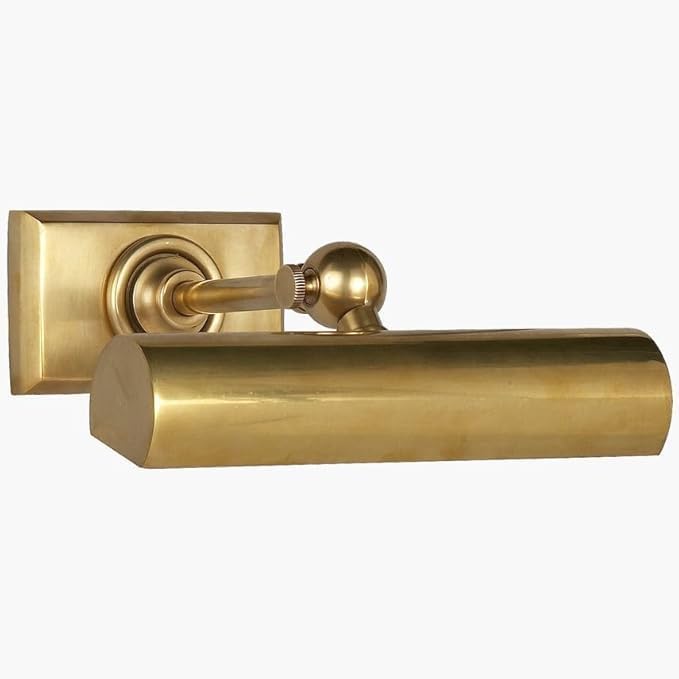 Classic Solid Brass Vintage Picture Light for Cabinet Craftsmen, Adjustable Art Illumination, 360° Movable Sconce for Framed Artwork, Wall Lighting for Paintings, Bathroom Use. (Antique Black)