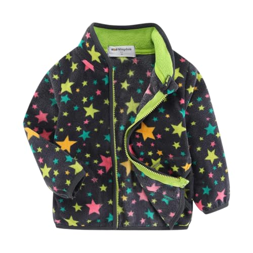 Mud Kingdom Toddler Boys Outerwear Jacket Cute Cartoon Pocket Stars Black 2T