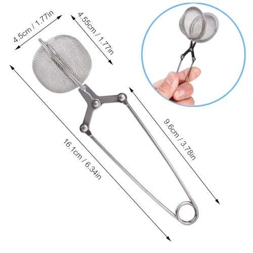 Tea Strainers for Loose Tea, 4 Pack Tea Infuser with Handle Fine Mesh Tea Ball Filter Tea Diffusers Steeper for Loose Leaf Tea, Spices, Seasonings