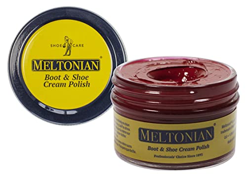 Meltonian Cream | Red 107 | Quality Shoe Polish for Leather | Use on Boots, Shoes, Purses, Furniture | Cream Based Shoe Polish | Leather Conditioner | 1.7 OZ Jar