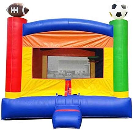 Crossover Rainbow Sports Inflatable Bounce House - 13 x 12 x 13 Foot - Big Inflatable Bouncer House Castle Unit for Kids - Outdoor Party Bounce House with Blower, Stakes, & Storage Bag