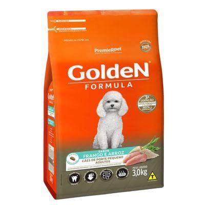 Ração Golden Fórmula Mini Bits para Cães Adultos de Pequeno Porte Sabor Frango e Arroz, 15kg Premier