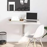 Teenpull Mesa plegable de pared, color gris hormigón, 100 x 60 x 56 cm, estable, ahorra espacio, plegable, para balcón, jardín, cocina, camping, exterior, como escritorio, mesa auxiliar, moderna y