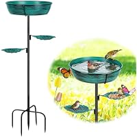 Olpchee Metal Outdoor Bird Bath with Rust-Proof Removable Bowl (Green)