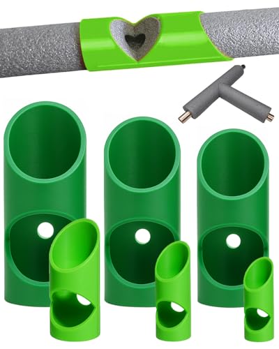 6PCS Foam Pipe Cutter Tool, Pipe Insulation Cutting Guide, Tube Insulation Cutting Fixture in 6 Models for Industrial, Household and Commercial Use, 53mm, 46mm, 40mm, 28mm, 22mm, 15mm (Green)