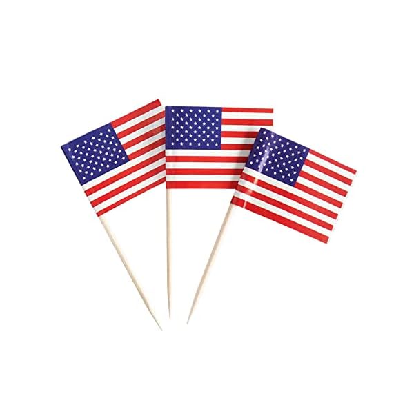 100 pack usa american flag us toothpick flags cocktail picks mini stick cupcake toppers country picks party decoration celebration cocktail food bar cake flags american  urban country home decor