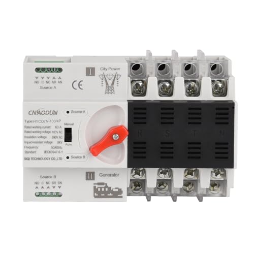 CNAODUN Automatic Transfer Switch ATS 4P 100A 400V Dual Power