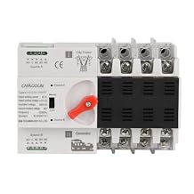 CNAODUN Automatic Transfer Switch ATS 4P 100A 400V Dual Power Electrical Selector Switch Din Rail Type Millisecond Switching
