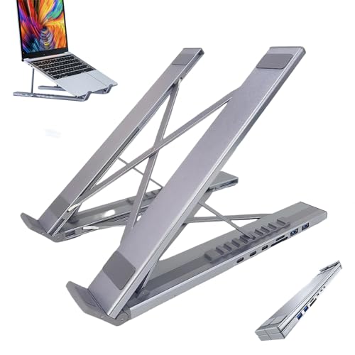 QITELL 8-in-1 USB-C Laptop Stand & Docking Station
