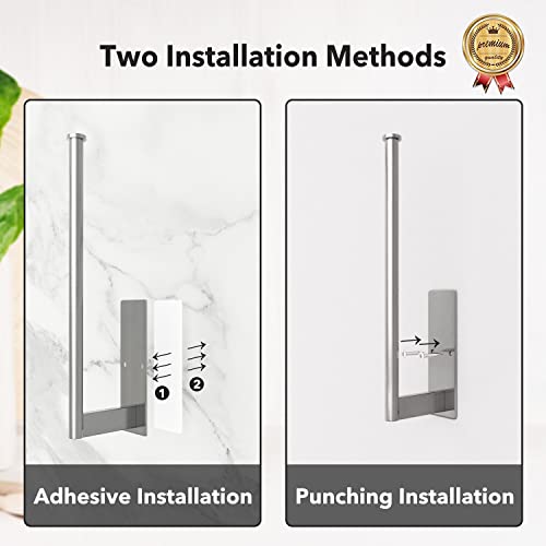 Paper Towel Holder Under Cabinet - Stainless Steel Paper Towel Holder Wall Mount, Self-Adhesive Or Drilling, Silver Towel Rack For Kitchen Organization And Storage, Kitchen Paper Roll Holder #TOP4