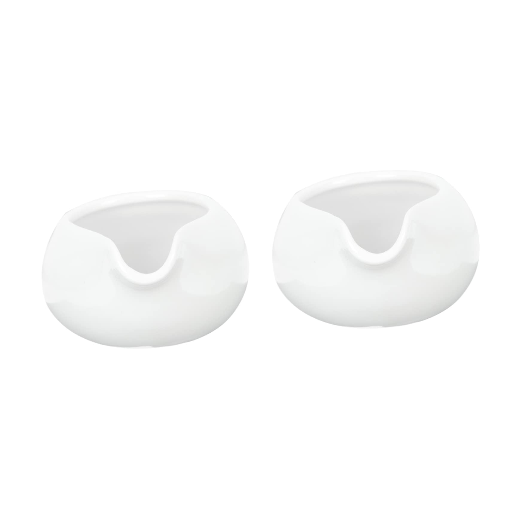 STOBAZA 2pcs Milk Gu Sauce Bucket White Coffee Cups Espresso Pot Small Cream Milk Frothing Jug Sugar Cups Coffee Container Syrup Pitcher Pourer Sauce Serving Pitcher Creamer Bowl Ceramics