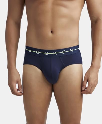Image of Jockey NY15 Men's Super Combed Cotton Elastane Stretch Solid Brief with Ultrasoft Waistband (Pack of 2)
