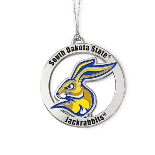 Fan Frenzy Gifts South Dakota St Jackrabbits Circle Officially Licensed Silver Colored Ornaments