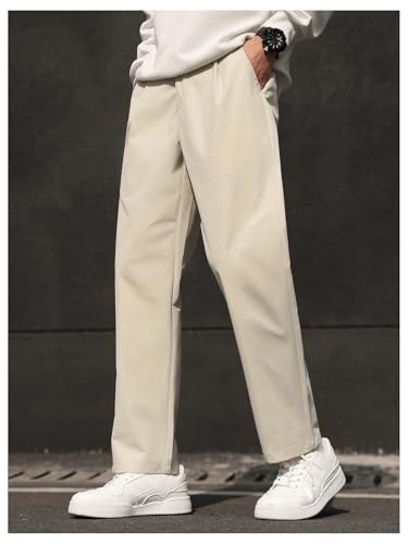 Floerns Men's Straight Leg Dress Pants Elastic Waist Business Work Trousers4