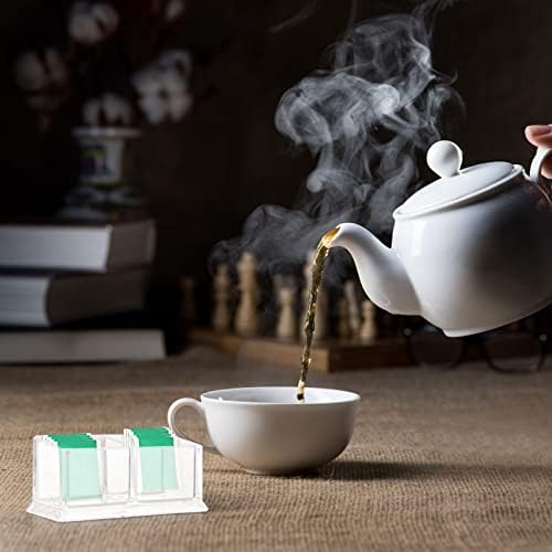UPKOCH Acrylic Sugar Packet Holder Sugar Packet Storage Sweetener Holder Sugar Caddy Coffee Sugar Bag Case Guest Room Storage Boxes (Transparent)