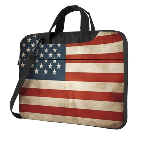 Sac ordinateur imprimé drapeau américain vintage pour homme et femme