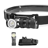 Torcia compatta Cyclops con clip per cappello, torcia da testa ricaricabile da 600 lumen, 3 modalità di strobo alto e basso, luce in alluminio resistente all'acqua IPX4 per corsa notturna, campeggio