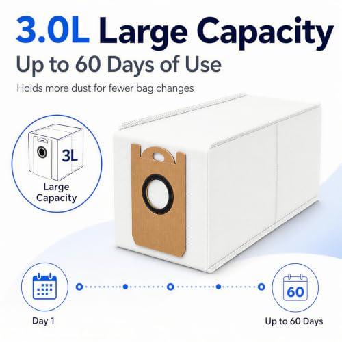 Bolsas de polvo de 3,5 L para iHome AutoVac Nova, limpieza sin interrupciones 5