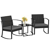 Homall Patio Furniture Set 3 Piece Resin Outdoor Bistro Set Rocking Patio Chairs...