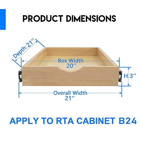 Welfurgeer 20'' Width Pull Out Drawers For Kitchen Cabinets, Cabinet Drawers Pull Out, Pull Out Cabinet Shelf, Slide Out Kitchen Drawers, Wood Slide Out Drawer For Kitchen (20''W X 21''D) #TOP4